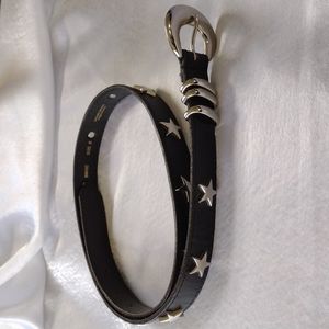 Betsy Johnson genuine leather belt with stars